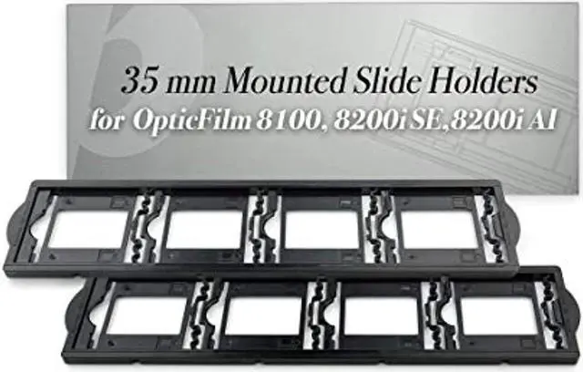 Main image of plustek 2 x 35 mm mounted slide holders (positive), for opticfilm 72~82 series use only (8100 & 8200i se & 8200i ai)