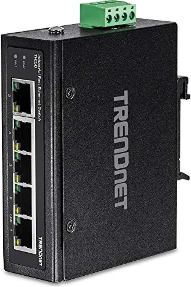Alt view image 13 of 20 - TRENDnet TI-E50 (V1.0R) Unmanaged 5-Port Industrial Fast Ethernet DIN-Rail Switch