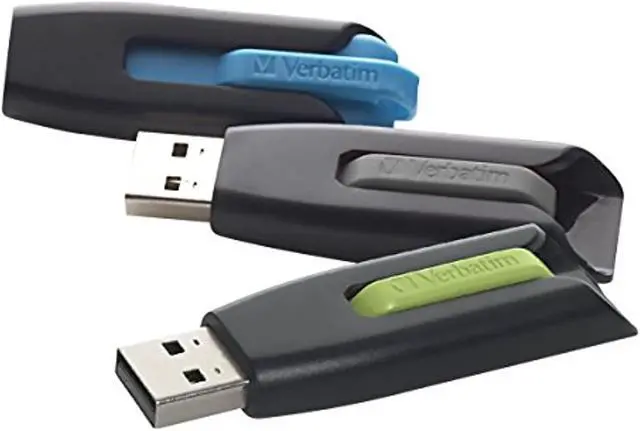 Alt view image 14 of 16 - Verbatim Store 'n' Go V3 16GB USB 3.0 Flash Drive - 3pk - Blue, Green, Gray 99126