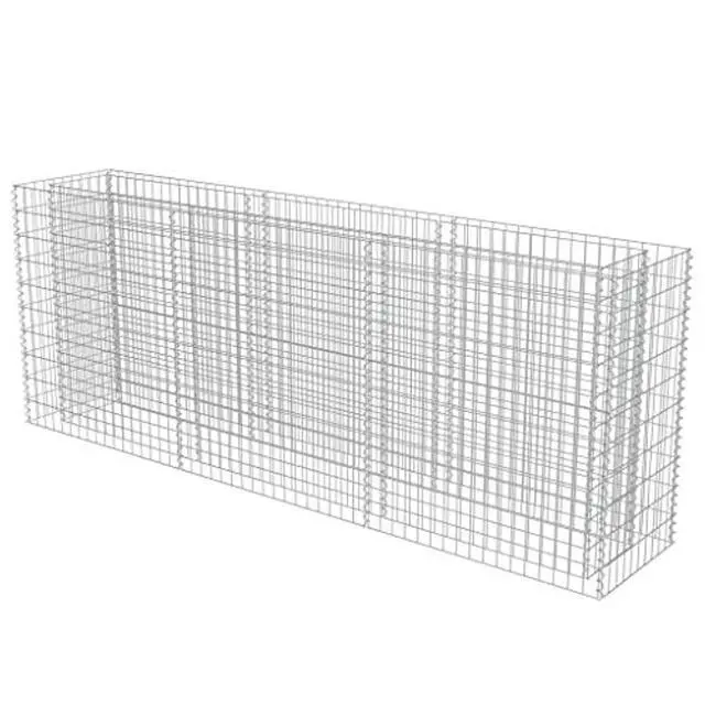 Alt view image 2 of 11 - vidaXL Gabion Raised Bed Galvanised Steel 106.3"x19.7"x39.4"