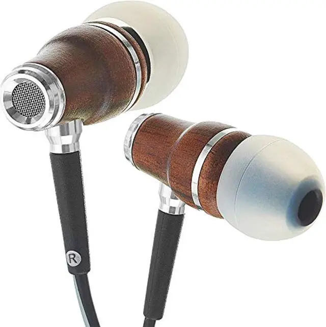 Alt view image 10 of 11 - Symphonized NRG 3.0 Earbuds | Wood In-ear Noise-isolating Headphones with Mic & Volume Control (Black Night & Hazy Gray)