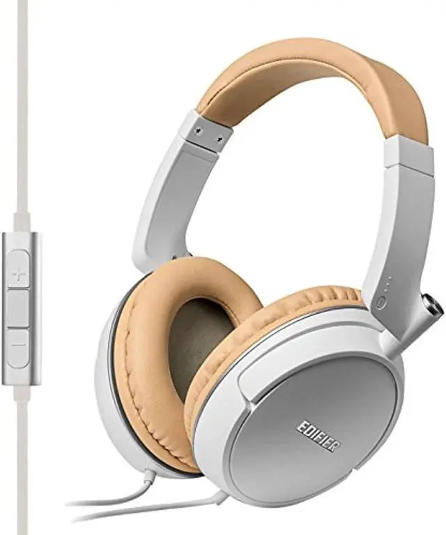 Alt view image 15 of 15 - Edifier P841 Comfortable Noise Isolating Over-Ear Headphones With Microphone And Volume Controls - White