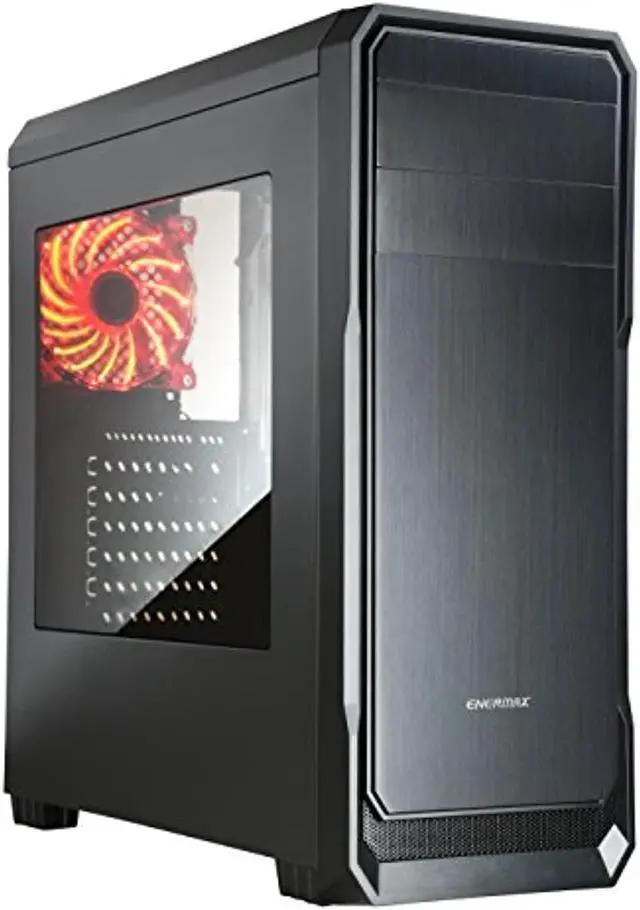 Alt view image 8 of 8 - Enermax Ostrog Lite ECB3080BB-01 Computer Case - Mid-tower - Black - Aluminum, Acrylic - 6 x Bay - 2 x 4.72" x Fan(s) Installed - ATX, Micro ATX, Mini ITX Motherboard Supported - 4 x Fan(s) Suppo