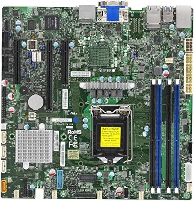 Alt view image 6 of 6 - SUPERMICRO X11SSZ-QF-O Supermicro X11SSZ-QF-O LGA1151 Intel Q170 DDR4 SATA3 and USB3.0 A and V and 2GbE MicroATX Motherboard