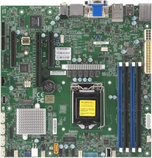 Alt view image 3 of 4 - Supermicro Motherboard MBD-X11SCZ-F-B S1151 C246 PCIE SATA uATX Bulk Pack