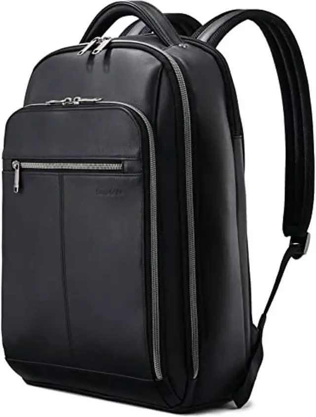 Alt view image 6 of 7 - samsonite classic leather backpack, black, one size
