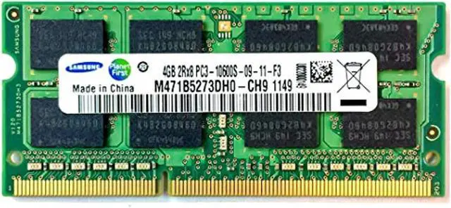 Alt view image 4 of 4 - SAMSUNG 4GB 204-Pin DDR3 SO-DIMM DDR3 1333 (PC3 10600) Laptop Memory Model M471B5273DH0-CH9