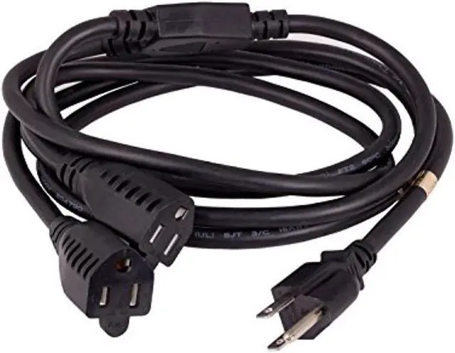 Alt view image 3 of 11 - Cable Leader Power Cord Splitter Cable for 2 NEMA 5-15R to 1 NEMA 5-15P (72 inches / 16 AWG)