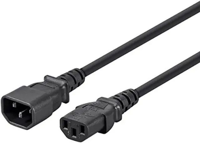 Alt view image 9 of 9 - Monoprice 6ft 16AWG Power Extension Cord Cable w/ 3 Conductor PC/Mon, 13A (IEC-320-C14 to IEC-320-C13)