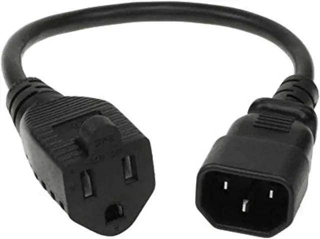 Alt view image 3 of 8 - SF Cable 1 feet 18 AWG Monitor Power Adapter Cord NEMA 5-15R to IEC320 C14