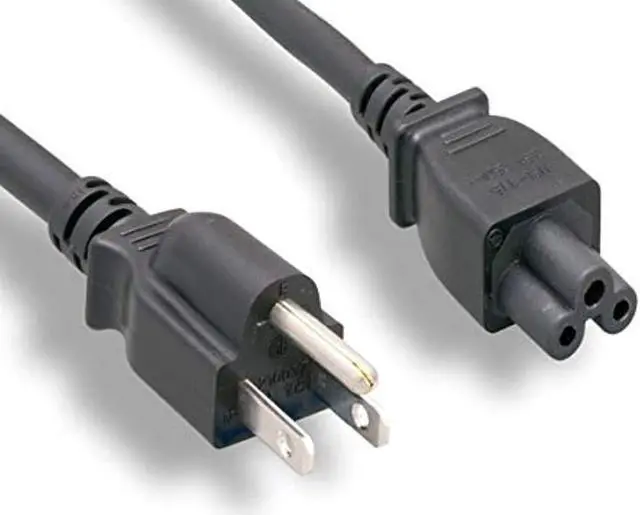 Alt view image 7 of 7 - Monoprice Power Cord - 1 Feet - Black | NEMA 5-15P to IEC 60320 C5, 3-Prong, 18AWG, 10A Max Current, 125V