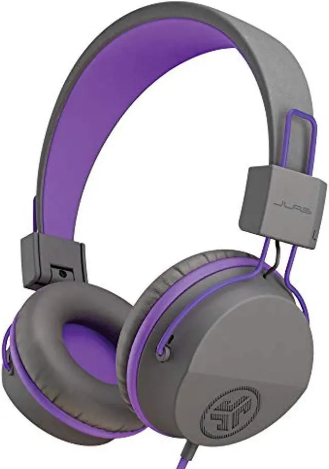 Alt view image 6 of 11 - JLab JBuddies Studio On-Ear Kids Wired Headphones, For School & Travel, 3.5mm Plug, Kid Safe, Studio Volume Safe, Volume Limiter, Folding, Adjustable, Noise Isolation, with Mic, Graphite/Purple