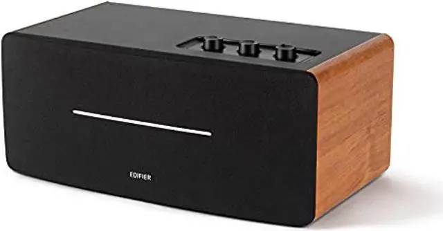 Alt view image 7 of 13 - Edifier D12 Bookshelf Speaker - Integrated Desktop Stereo Bluetooth Speaker- Wooden Enclosure