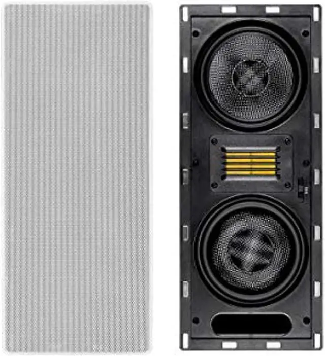 Alt view image 11 of 12 - Monoprice 3-Way Carbon Fiber In-Wall Column Speaker - 6.5 Inch With Ribbon Tweeter (Each) - Amber Series