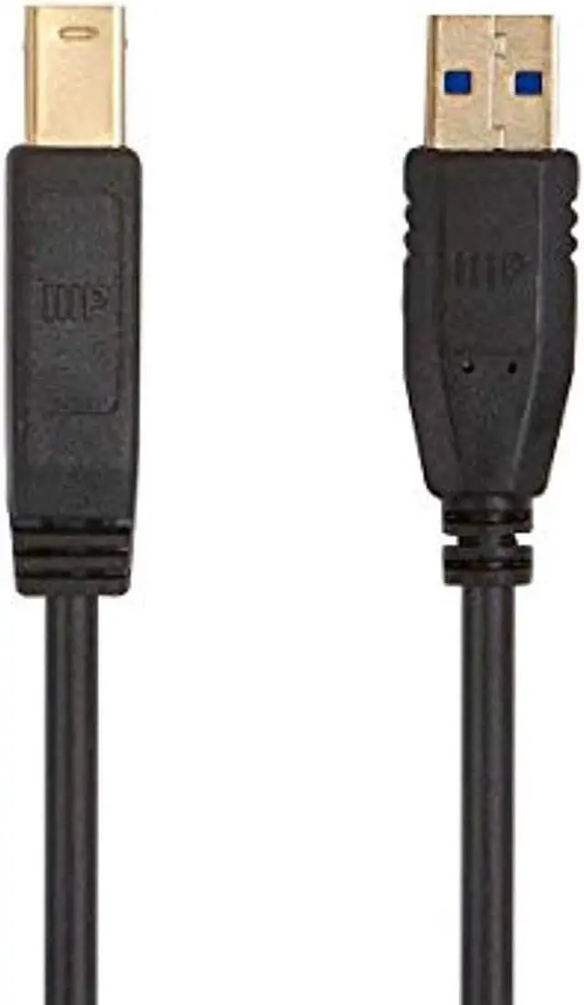 Alt view image 8 of 8 - Monoprice USB 3.0 Type-A to Type-B Cable - 3 Feet - Black | Compatible With Monitor, Scanner, Hard Disk Drive, USB Hub, Printers - Select Series