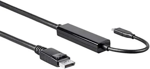 Alt view image 2 of 6 - Monoprice USB C to DisplayPort 3.1 Cable - 6 Feet - Black | 5Gbps, Active, 4K@60Hz, Type C, Plug and Play, Mirror or Expand your PC