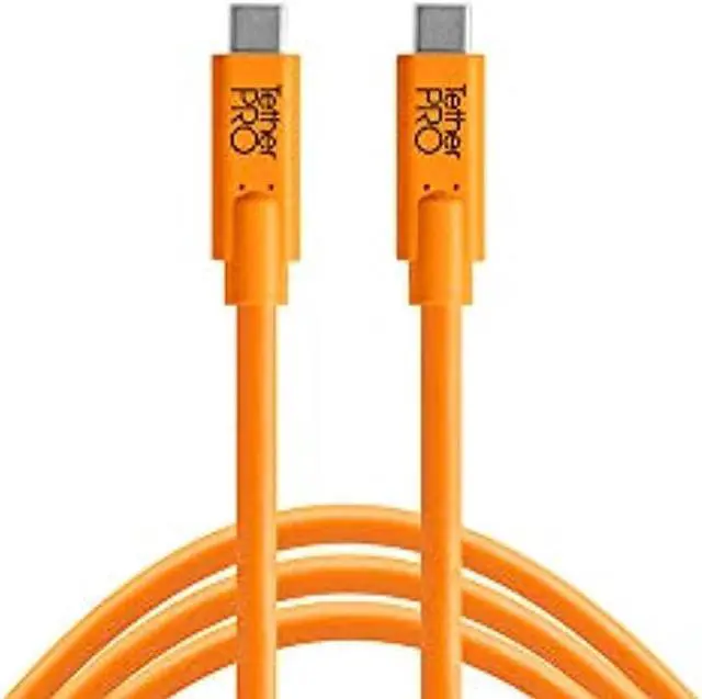Alt view image 10 of 12 - Tether Tools TetherPro USB-C to USB-C Cable, 15', Orange #CUC15-ORG