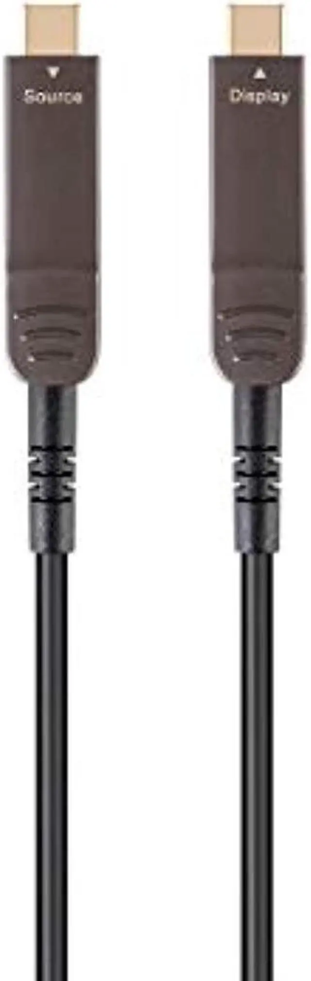 Alt view image 7 of 7 - Monoprice USB 3.1 Type-C to Type-C Video Cable - 100 Feet - Black | 4K@60Hz, Fiber Optic, AOC, Transmits Up To 100 Feet, Gold Plated Connectors - SlimRun AV Series