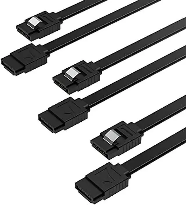 Alt view image 8 of 10 - SABRENT SATA III (6 Gbit/s) Straight Data Cable with Locking Latch for HDD/SSD/CD and DVD Drives (3 Pack - 20-Inch) in Black (CB-SFK3)