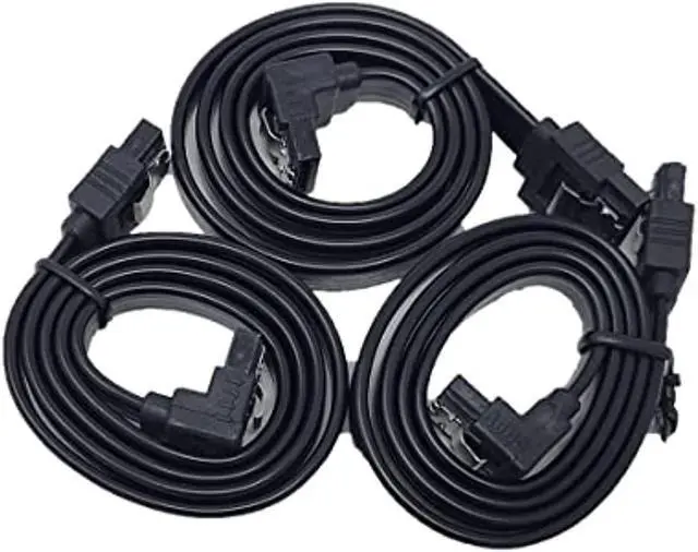 Alt view image 6 of 6 - Micro Connectors 20" SATA III Straight to Right Angle Cable with Locking Latch (Black) 3-Pack (F03-05MSAB-3P)
