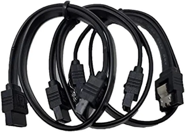 Alt view image 6 of 6 - Micro Connectors 12" SATA III Straight Cable with Locking Latch (Black) 3-Pack (F03-03MSSB-3P)
