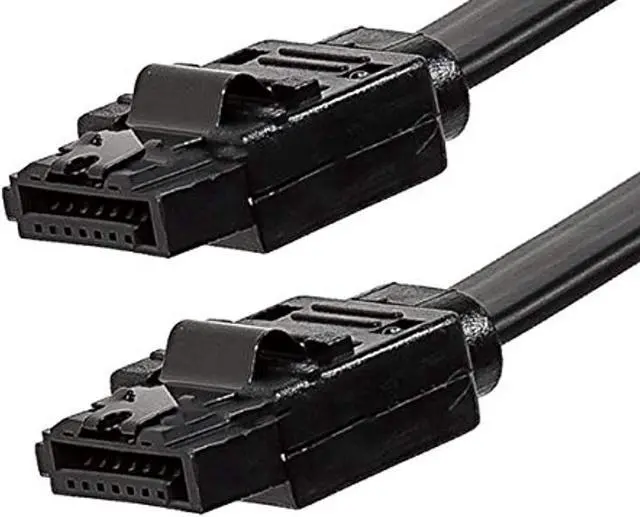 Alt view image 4 of 7 - Monoprice SATA 6Gbps Straight Connector Cable with Locking Latch - 1.5 Feet - Black (10 Pack) Compatible with SATA HDD, SSD, CD Driver, CD Writer