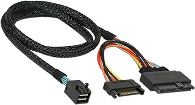 Alt view image 7 of 7 - Micro Connectors Internal 12G U.2 Cable (HD MiniSAS SFF-8643 to U.2 SFF-8639) with SATA Power (50cm)