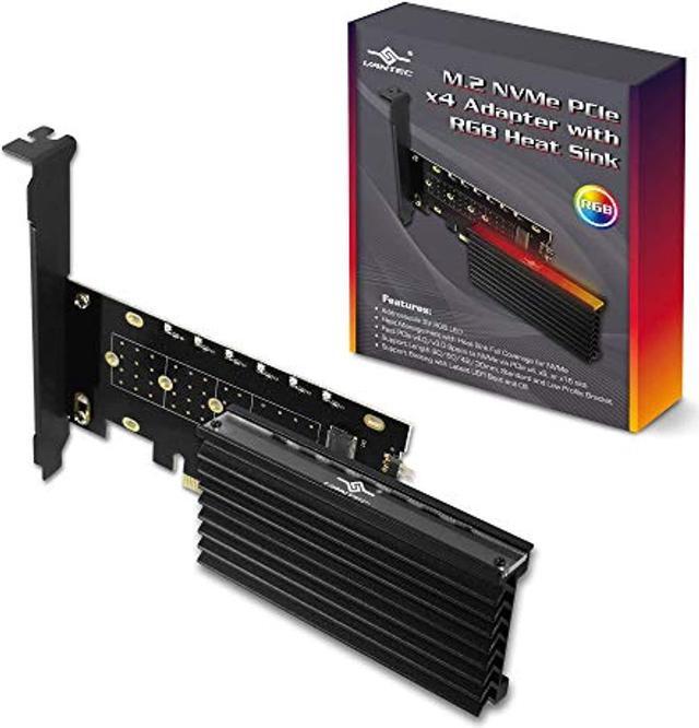 Alt view image 4 of 5 - VANTEC UGT-M2PC12-RGB M.2 NVMe PCIe x4 Adapter With ARGB Heat Sink