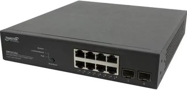 Alt view image 3 of 9 - TRANSITION NETWORKS SM8TAT2SA-NA SMART MANAGED POE+ SWITCH8PORT