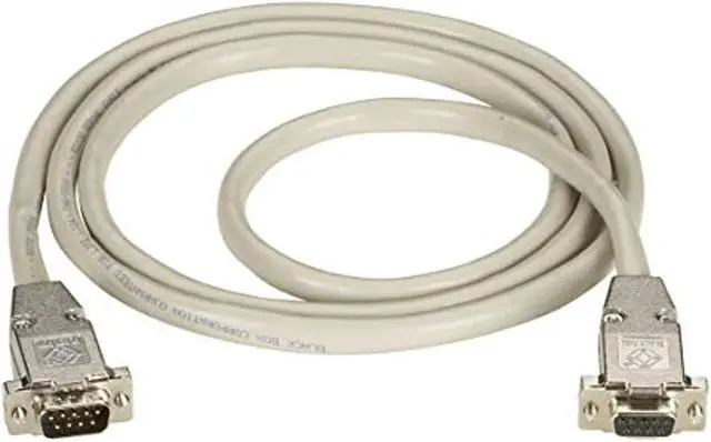 Alt view image 6 of 8 - Black Box EDN12H-0005-MF RS232 Shielded Cable - Metal Hood, DB9 Male/Female, Beige, 5 ft.