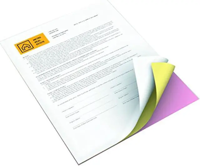 Alt view image 4 of 10 - Xerox Bold Digital Carbonless Paper 8 1/2 x 11 White/Canary/Pink 5 000 Sheets/CT