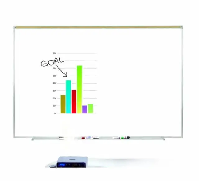 Alt view image 9 of 9 - Ghent 4' X 8' Feet Proma Porcelian Multimedia Boards Aluminum Framed Magnetic Projection / Markerboard With 1" Maprail