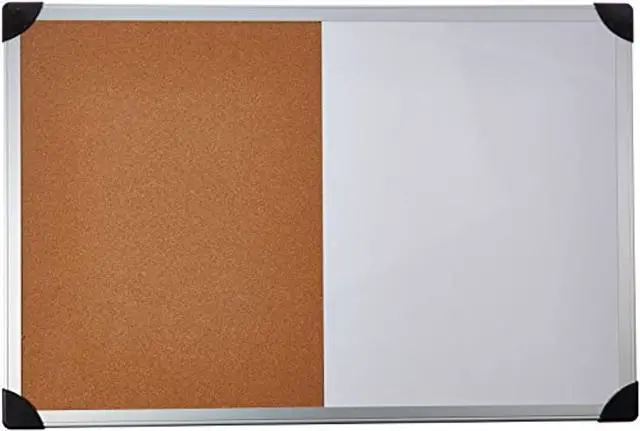 Alt view image 8 of 11 - Lorell Combo Board Dry-Erase/Cork 24"x36" Aluminum Frame 19291