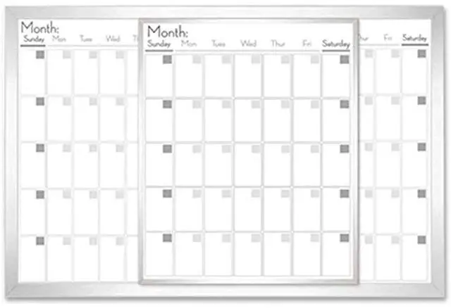Alt view image 8 of 11 - Lorell Dry-Erase Magnetic Calendar Baord 24"x36" Frost 52503