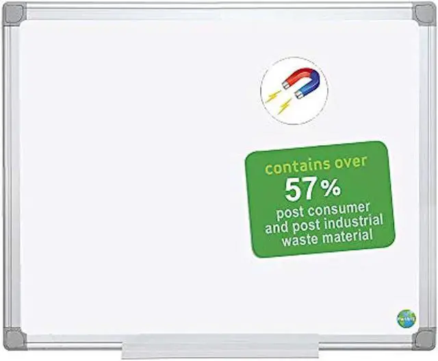 Main image of mastervision 2 x 3 feet earth magnetic platinum pw dry erase, aluminum frame (cr0620030)