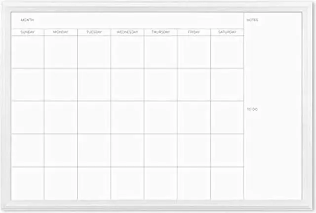 Alt view image 11 of 12 - U Brands Magnetic Dry Erase Calendar 40 x 30 Inches White Décor Frame 2918U00-01