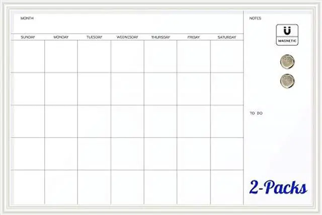 Alt view image 9 of 9 - Magnetic Dry Erase Calendar with Decor Frame 30 x 20 White Surface and Frame 2075U0001