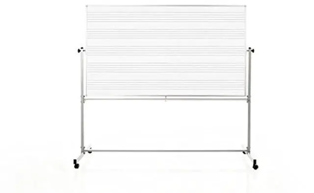 Alt view image 7 of 11 - Luxor Mobile Music Staff Whiteboard - Dual-Sided Music Notation - 72" x 48" - White Surface, Silver Aluminum Frame  MB7248MM