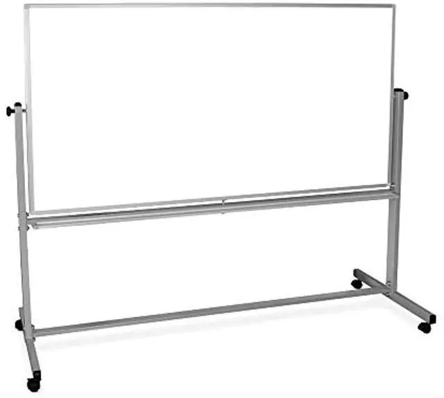 Alt view image 13 of 15 - Luxor Mobile 72"W x 40"H Dry Erase Double-Sided Magnetic Whiteboard with Aluminum Frame and Stand