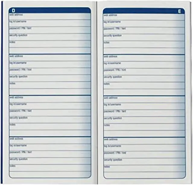 Alt view image 6 of 9 - Adams Password Journal 3 1/4 x 6 1/4 192 Entries APJ99