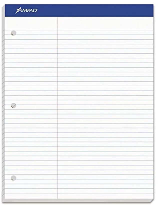 Alt view image 5 of 15 - Ampad Double Sheets Pad Law Rule 8 1/2 x 11 3/4 White 100 Sheets 20345
