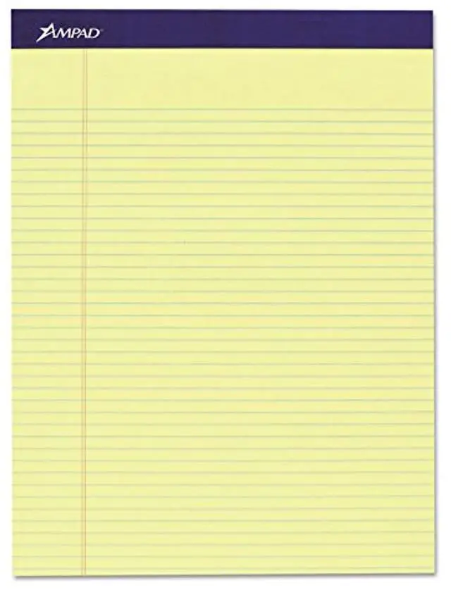 Alt view image 5 of 8 - Ampad 20215 Mead Legal Ruled Pad, 8 1/2 X 11, Canary, 50 Sheets, 4 Pads/Pack