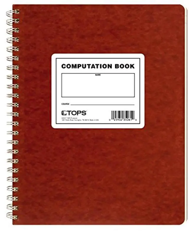 Alt view image 16 of 16 - Tops Computation Notebk 4x4 Quad 76 Shts 11-3/4"x9-1/2" Red Cover 35061