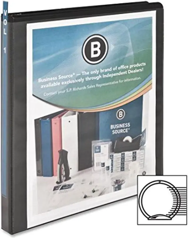 Alt view image 7 of 7 - Business Source View Binder w/ 2 Inside Pockets 1/2" Capacity Black 09950