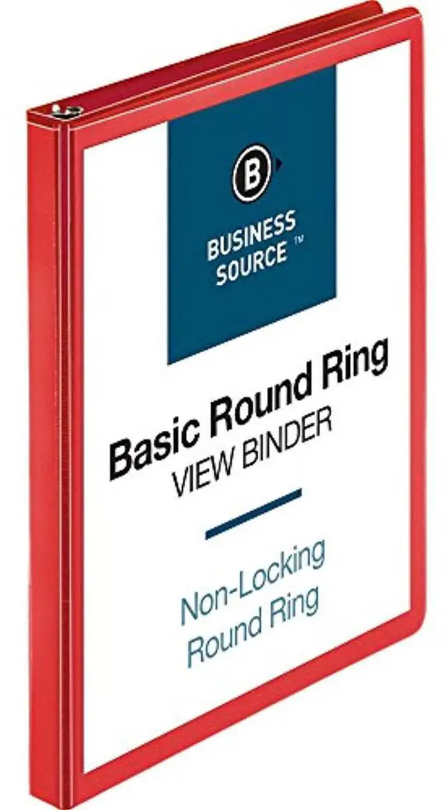 Alt view image 3 of 9 - Business Source View Binder Round Ring .5" Red 09965