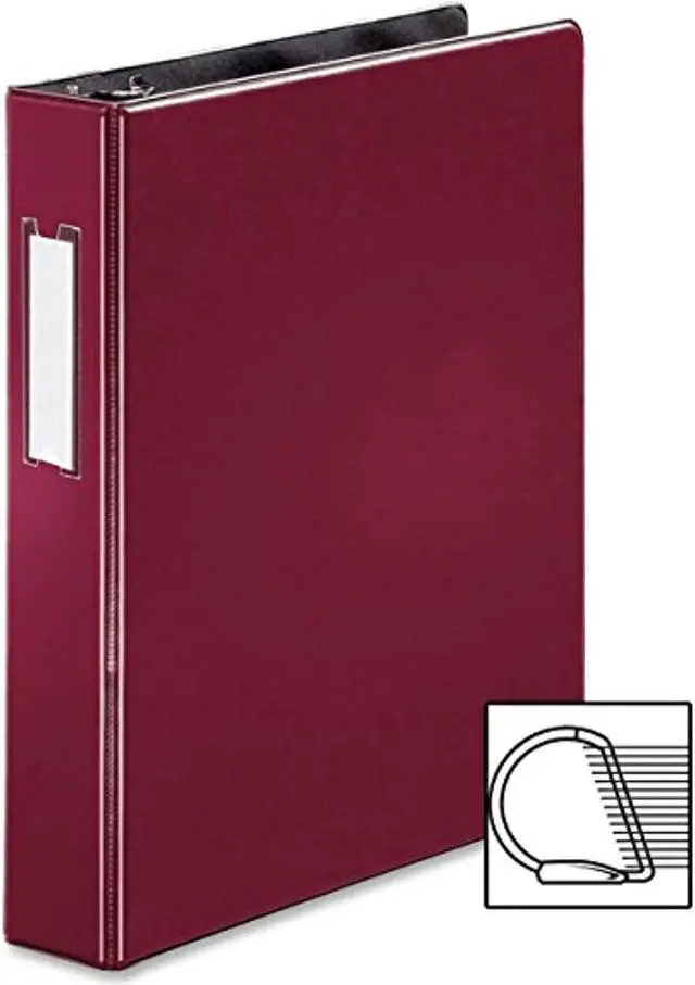 Alt view image 3 of 3 - Business Source Slanted D-Ring Binder w/LBL HLD 1-1/2" Burgundy 33126