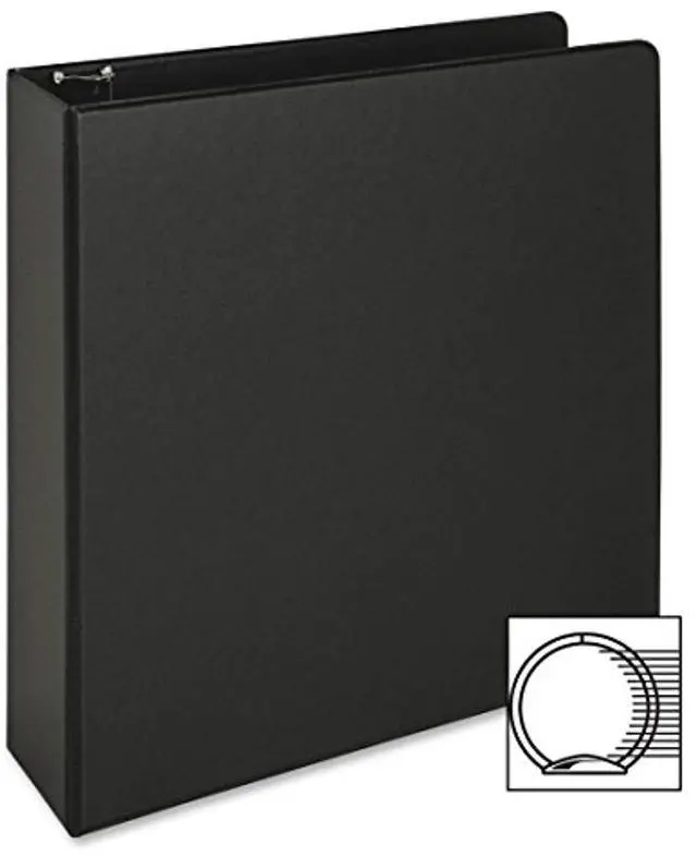 Alt view image 5 of 11 - Business Source Round Ring Binder 2" Capacity 11"x8-1/2" Black 09977