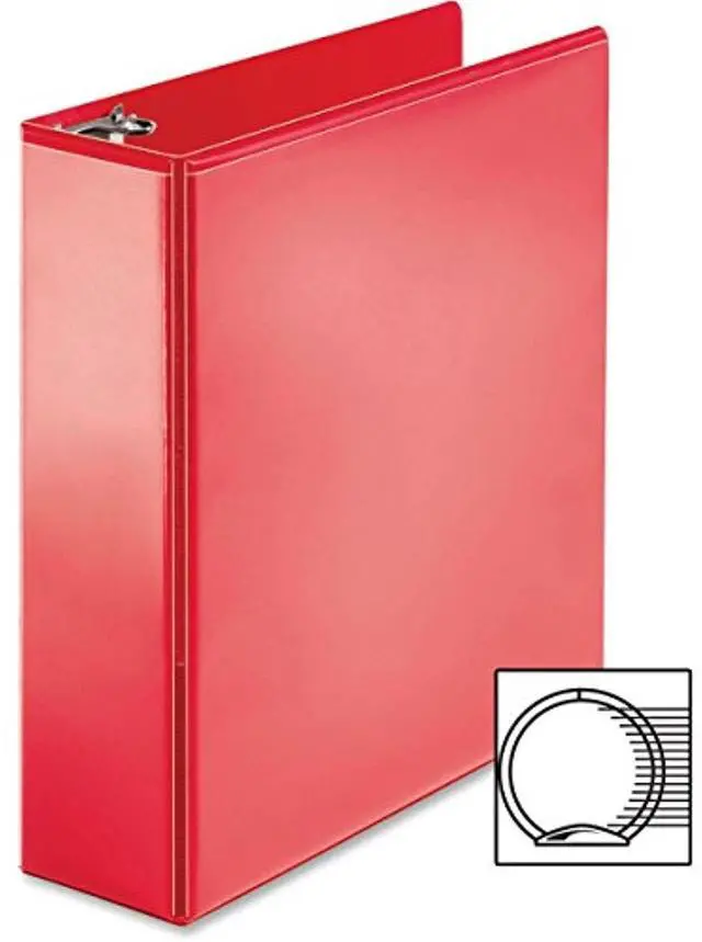 Alt view image 3 of 8 - Business Source View Binder Round Ring 3" Red 09969