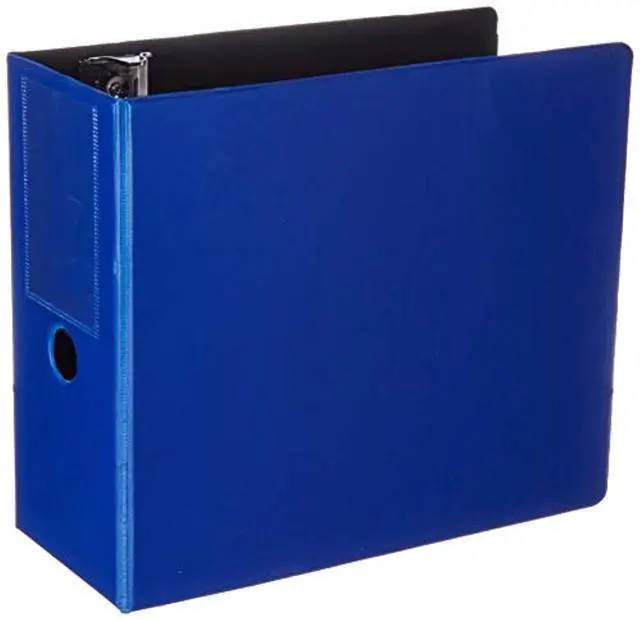 Alt view image 5 of 5 - Business Source Slanted D-Ring Binder w/LH 5" Navy 33123