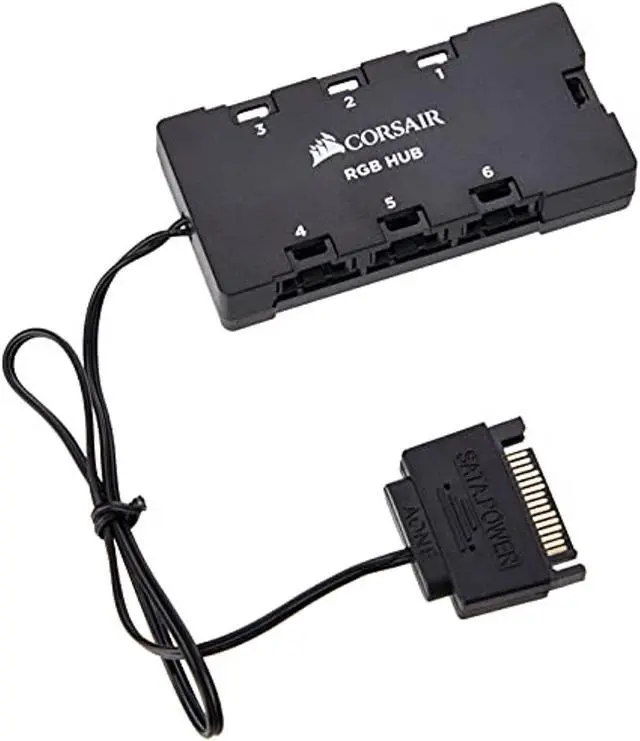 Alt view image 10 of 10 - CORSAIR CO-8950020 RGB LED FAN HUB HD/SP RGB